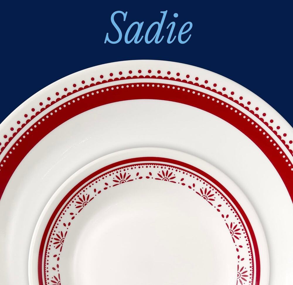 Corelle 16-Piece Vitrelle Sadie Chip & Crack Resistant Glass Dinnerware NEW
